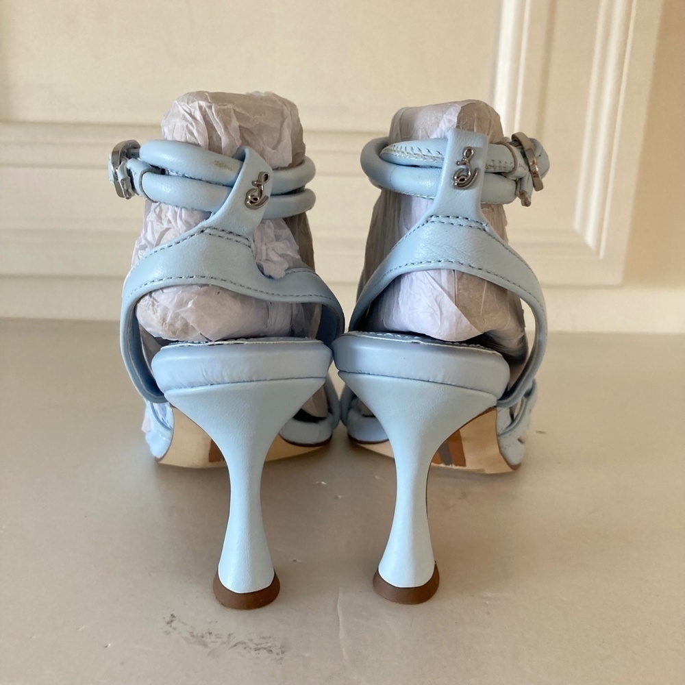 NWOT Sam Edelman Free People Maven Blue Leather Strappy Heels Sz 6 - Picture 5 of 7
